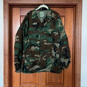 Authentic Vintage Military Camouflage Jacket in Size XL